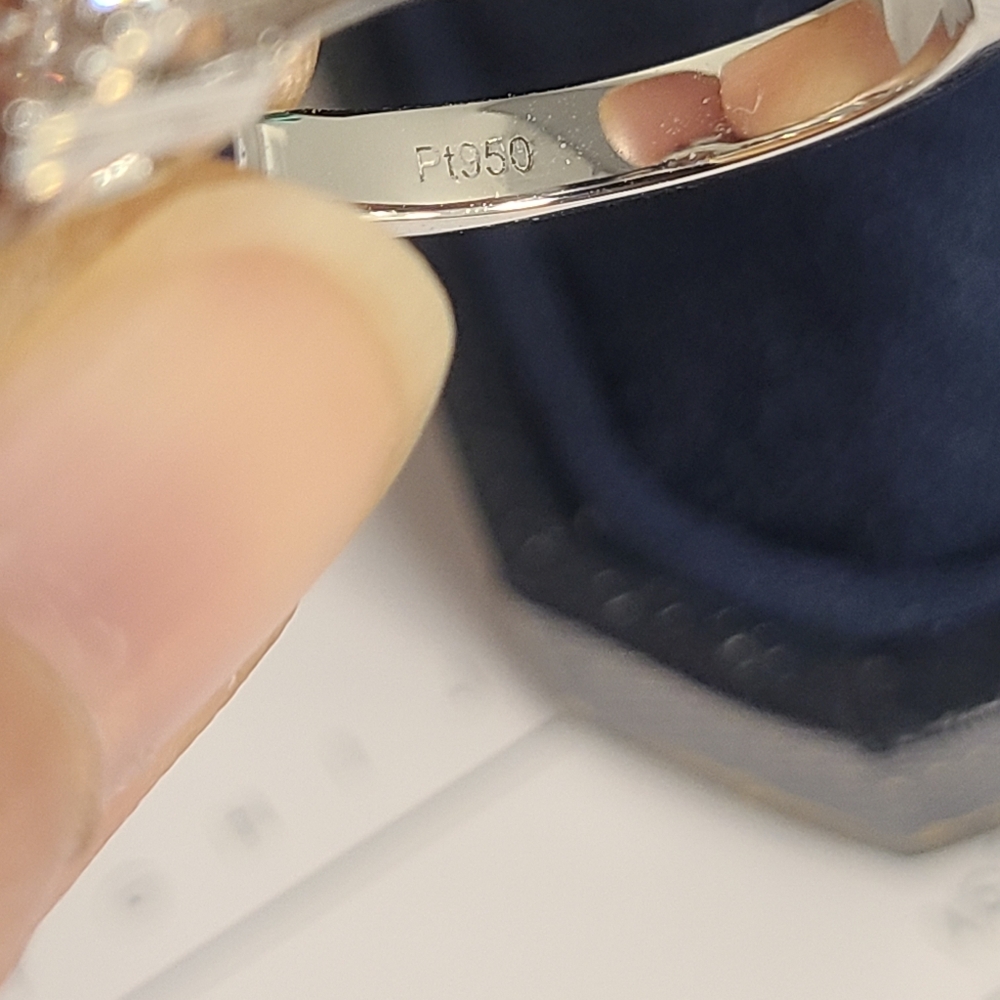 HW Style 3.5 Ct Diamond Platinum Engagement Ring with Tapered Baguette sides - Picture 11 of 12